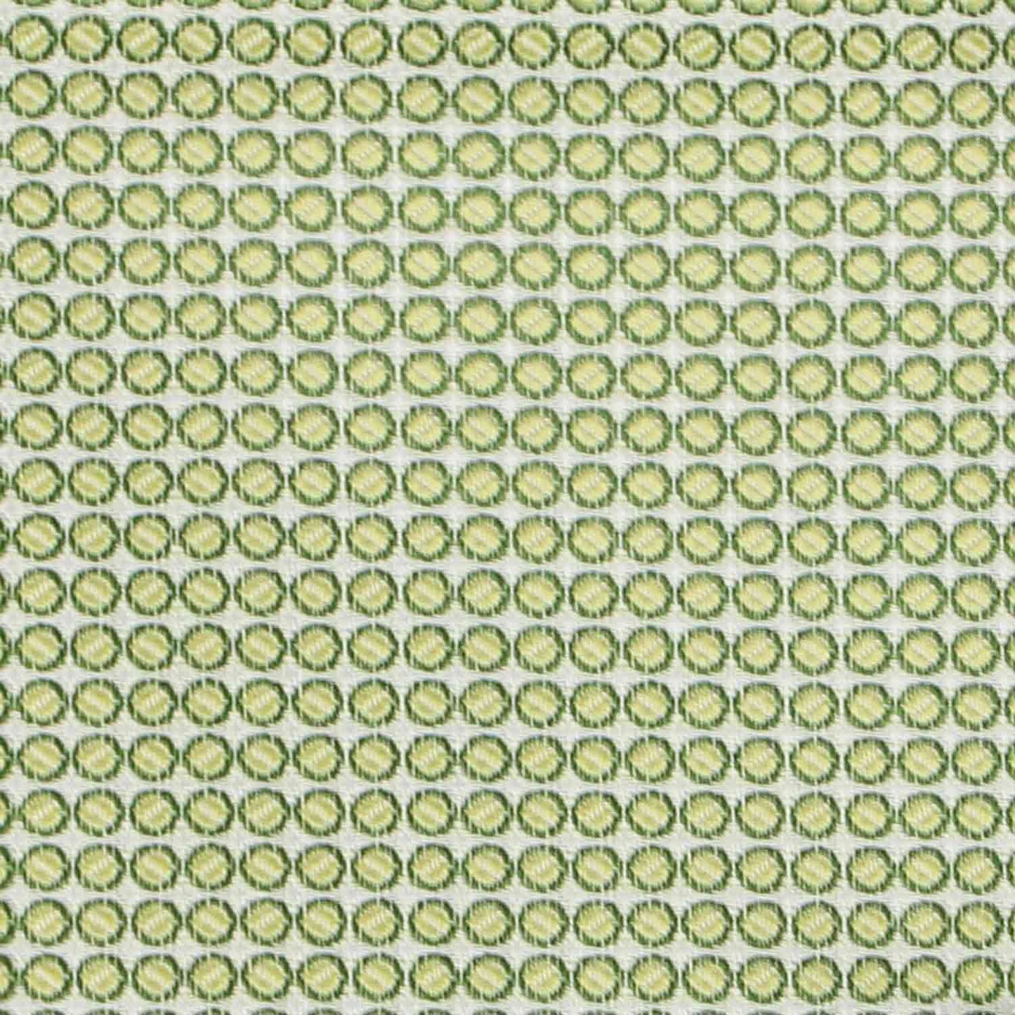Closeup view of an apple green circle tie pattern