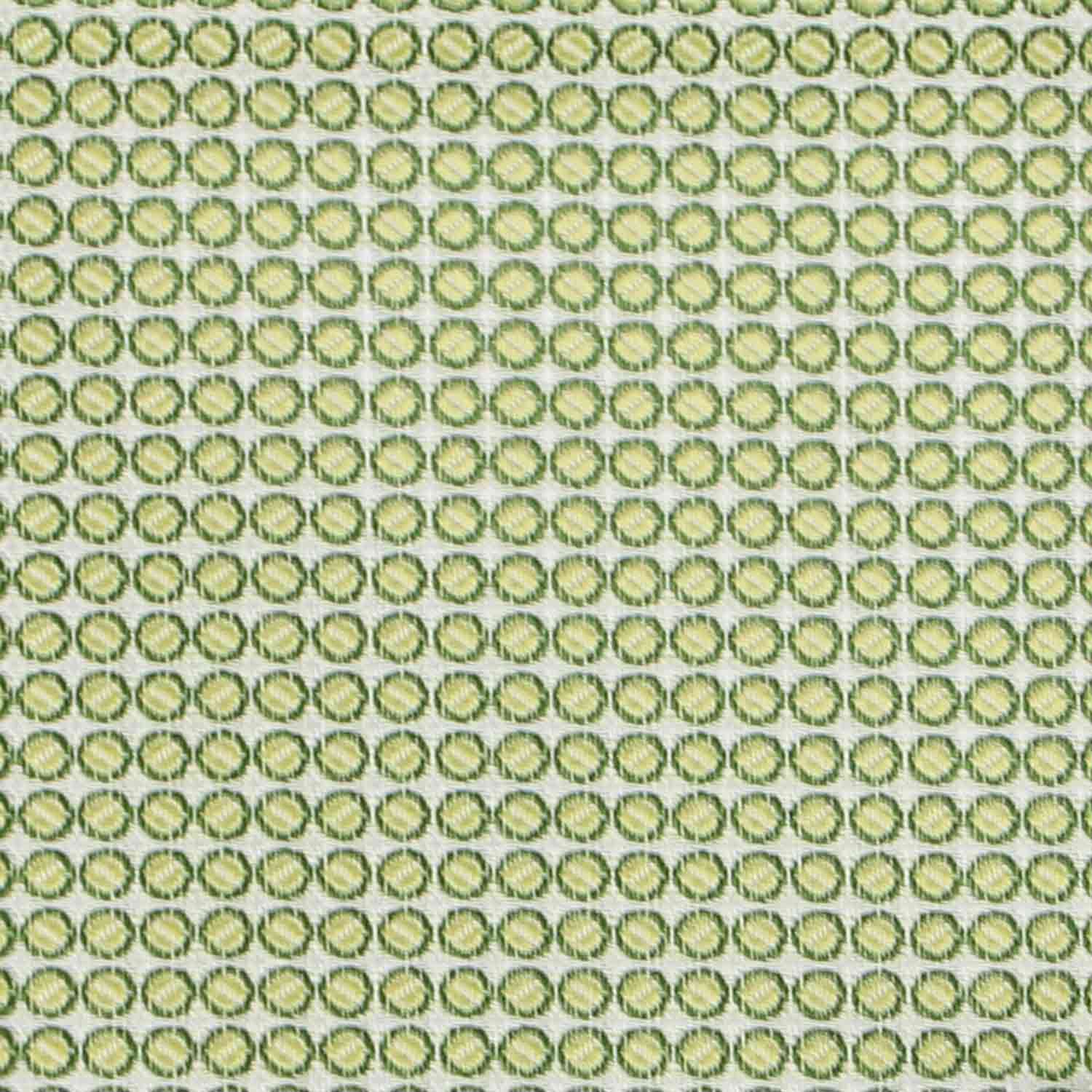 Closeup view of an apple green circle tie pattern
